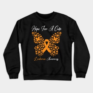 Hope For A Cure Butterfly Gift 3 Leukemia Crewneck Sweatshirt